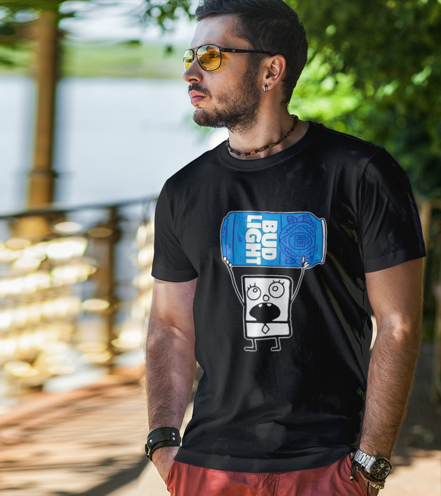 Doodlebob Holding Bud Light Can T-Shirt