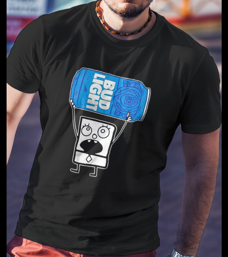 Doodlebob Holding Bud Light Can T-Shirt