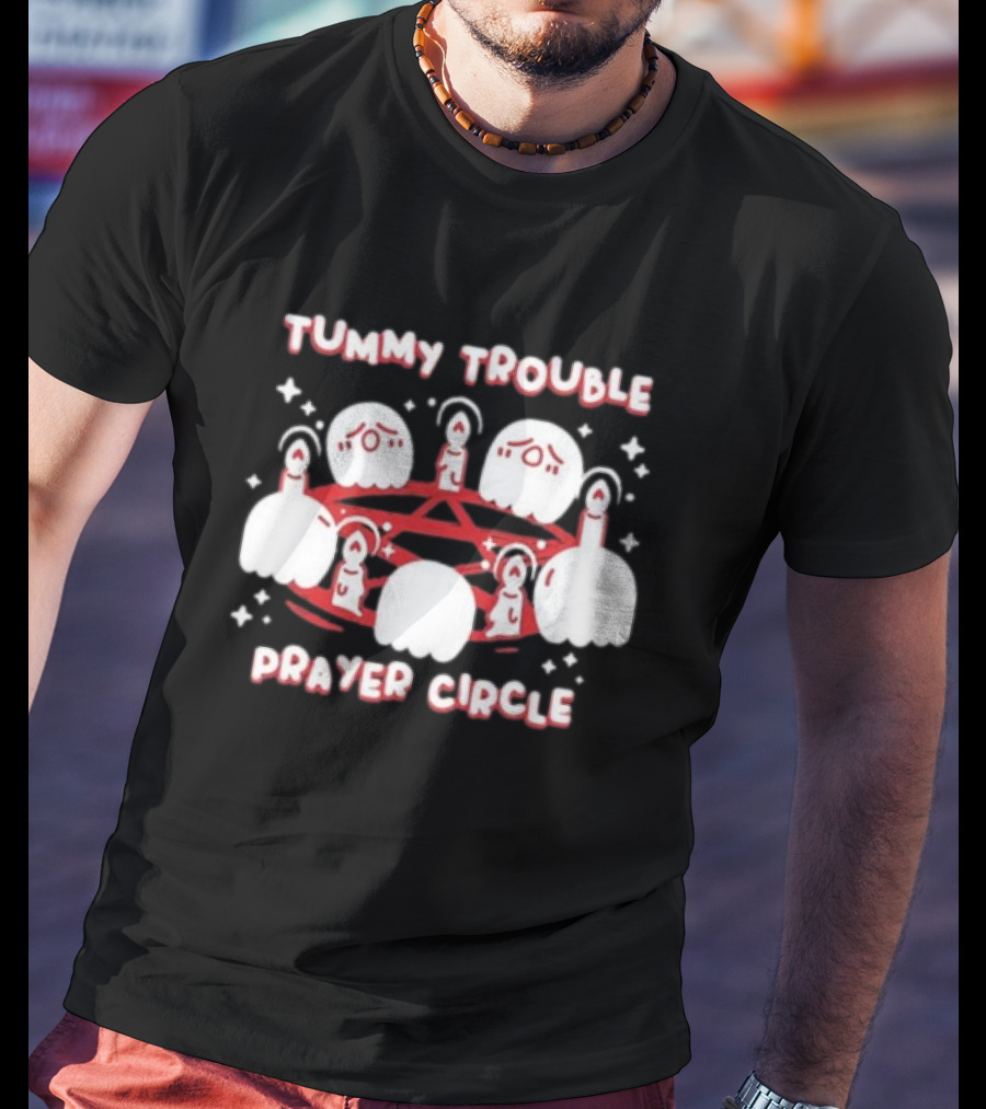 Tummy Trouble Prayer Circle Candle Creatures Ritual T-Shirt