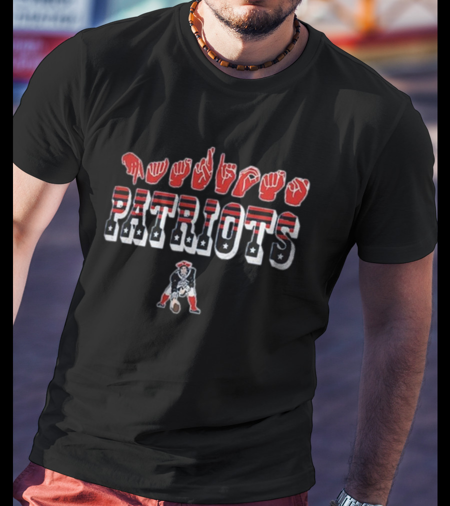 New England Patriots ASL Love Sign NFL Homage American Sign Language T-Shirt