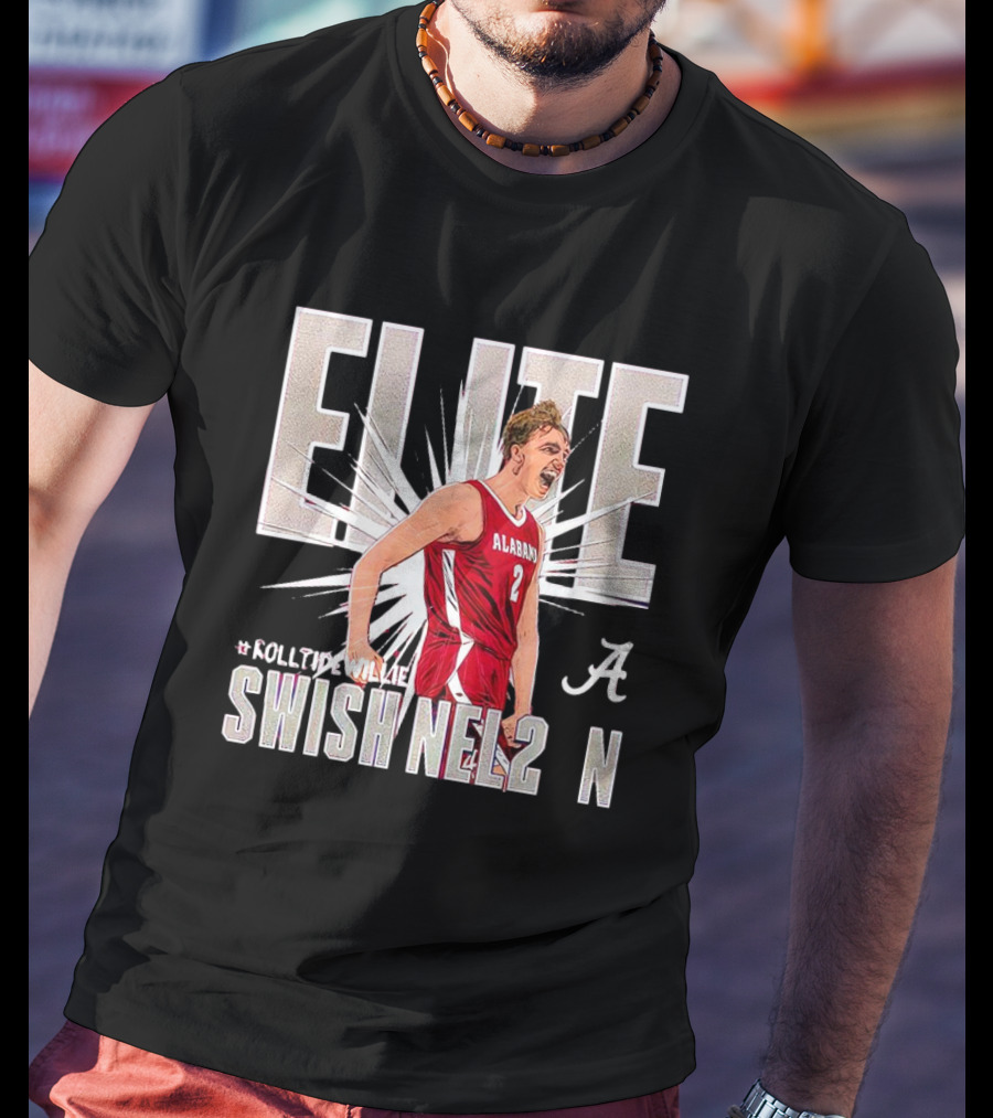 ELITE Alabama Crimson Swish Nel2n #RollTideWillie T-Shirt