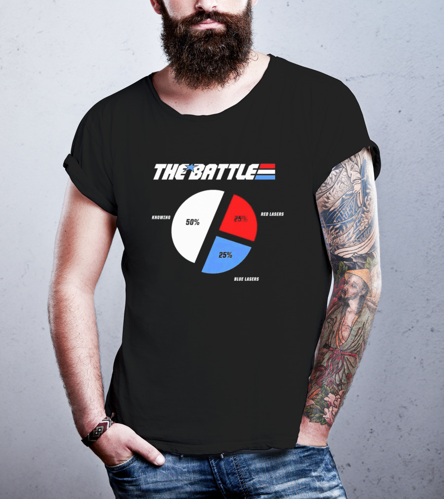GI Joe Knowing Is Half The Battle Pie Chart Red Lasers Blue Lasers T-Shirt