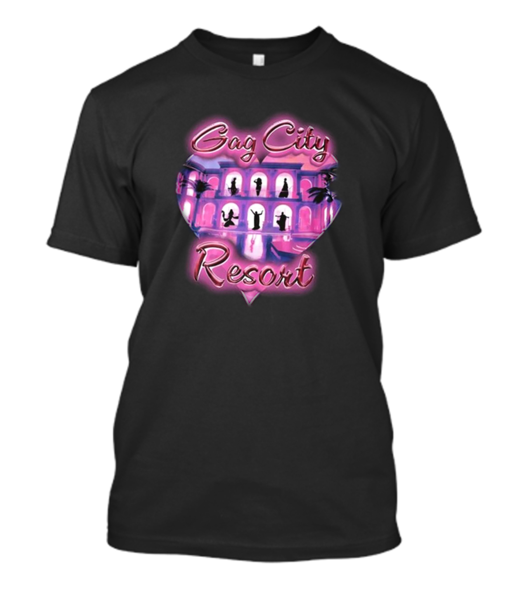 Gag City Resort Heart Silhouette Scene T-Shirt