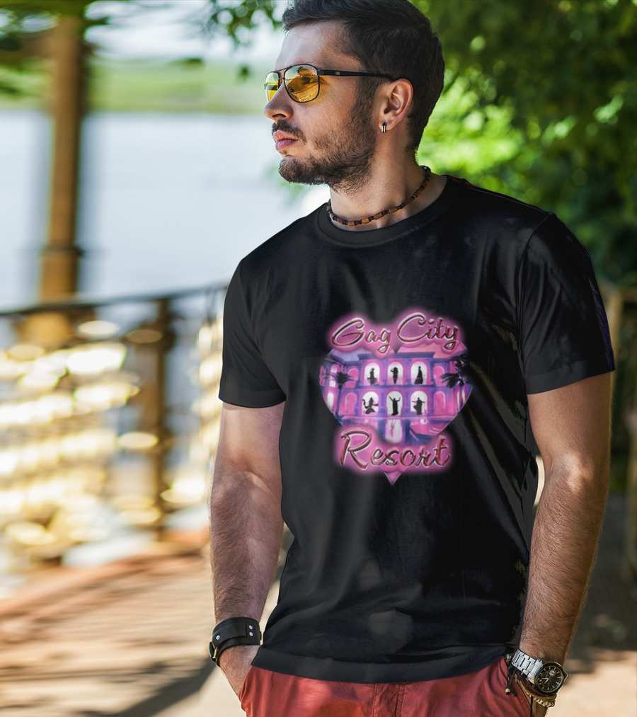 Gag City Resort Heart Silhouette Scene T-Shirt