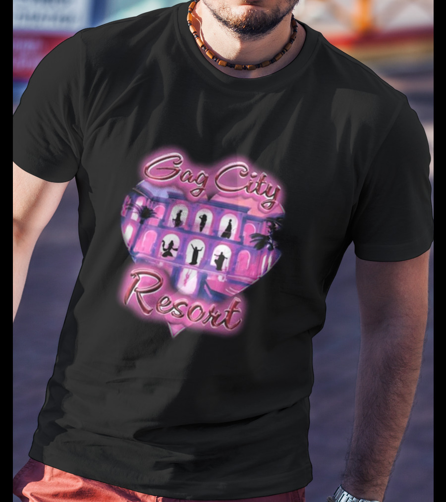 Gag City Resort Heart Silhouette Scene T-Shirt