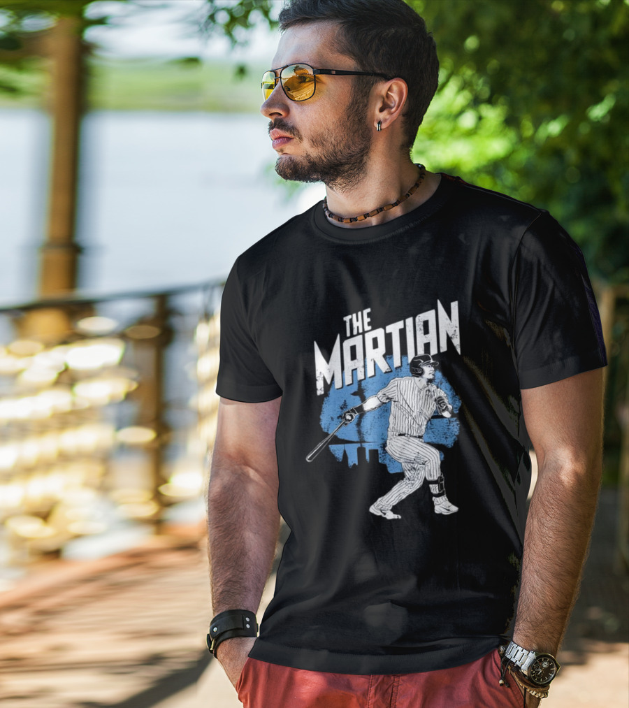 The Martian Jasson Dominguez New York Yankees Baseball Player Skyline T-Shirt