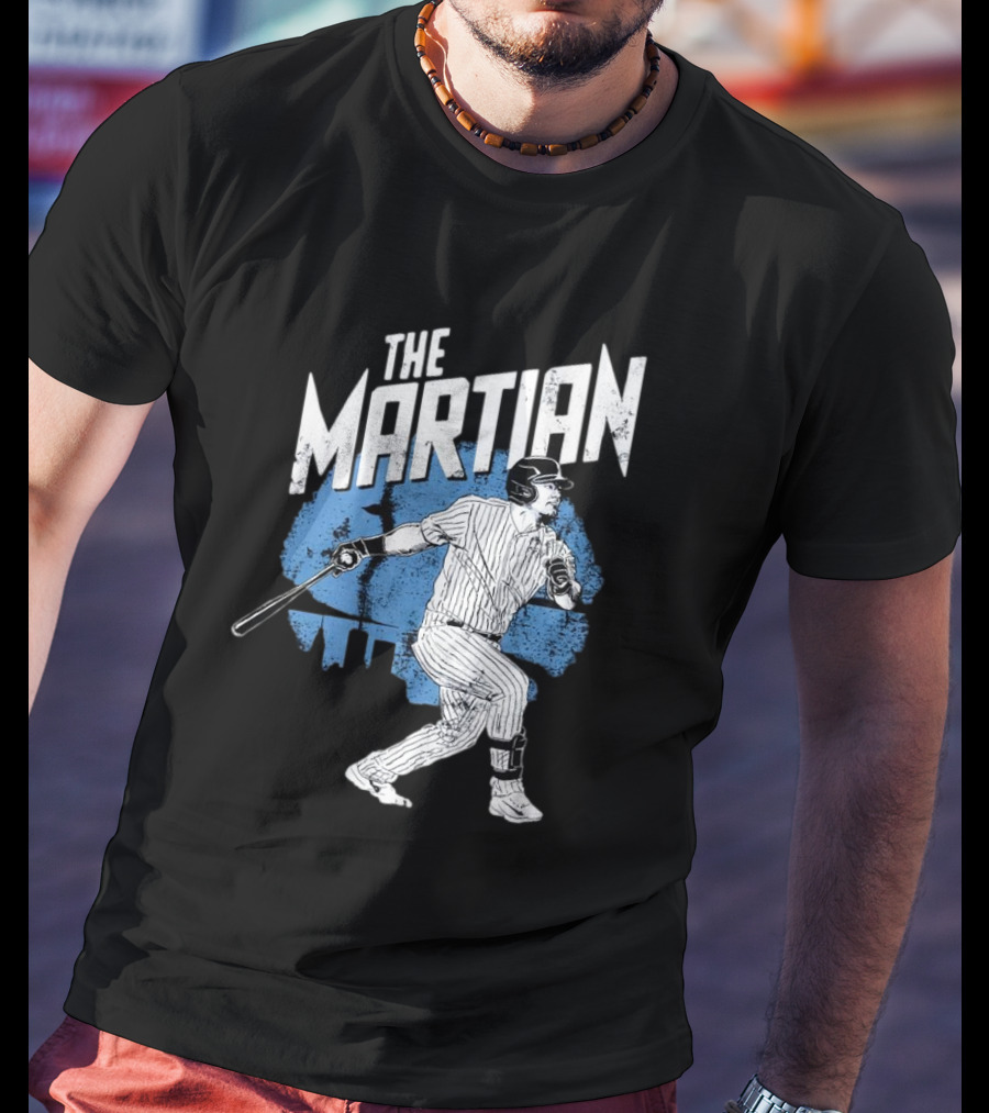 The Martian Jasson Dominguez New York Yankees Baseball Player Skyline T-Shirt