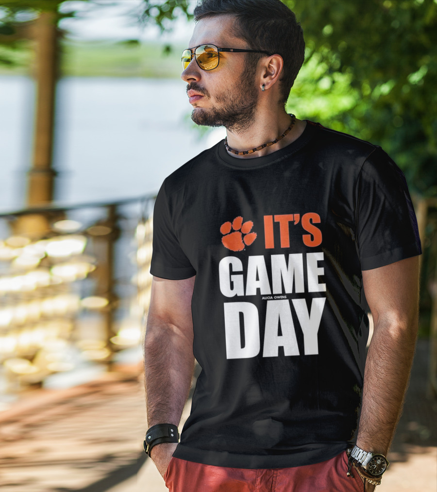 Clemson Tigers It's Game Day Paw Print Alicia Owens T-Shirt
