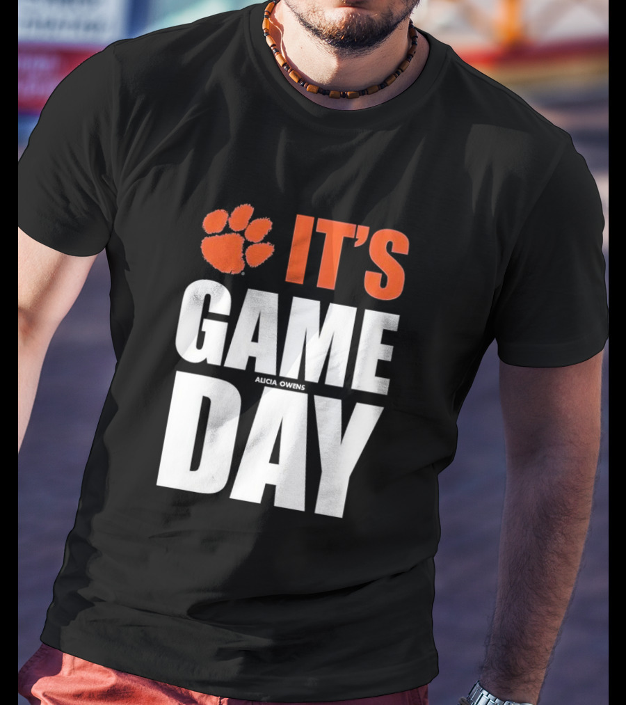 Clemson Tigers It's Game Day Paw Print Alicia Owens T-Shirt