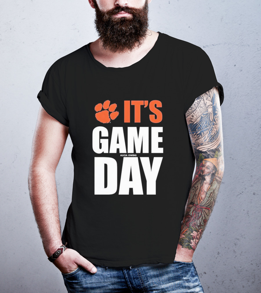 Clemson Tigers It's Game Day Paw Print Alicia Owens T-Shirt