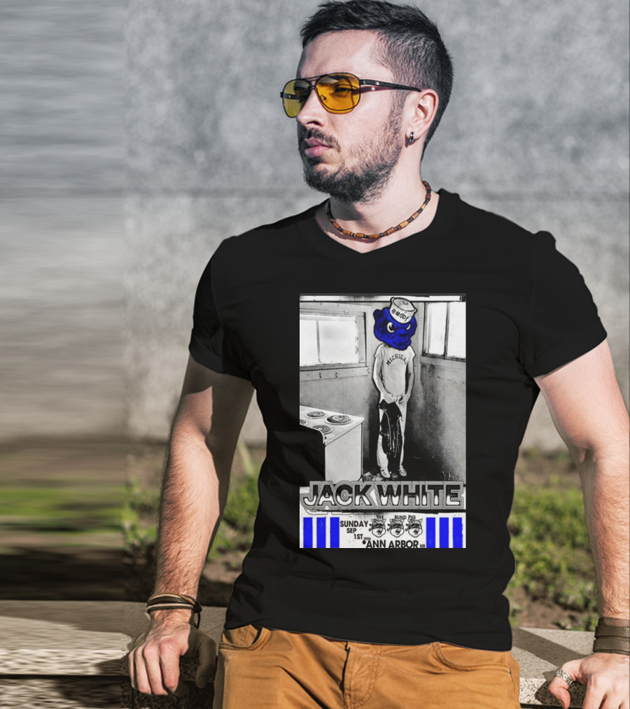 Jack White Michigan Blue Bear Ann Arbor September 1 T-Shirt