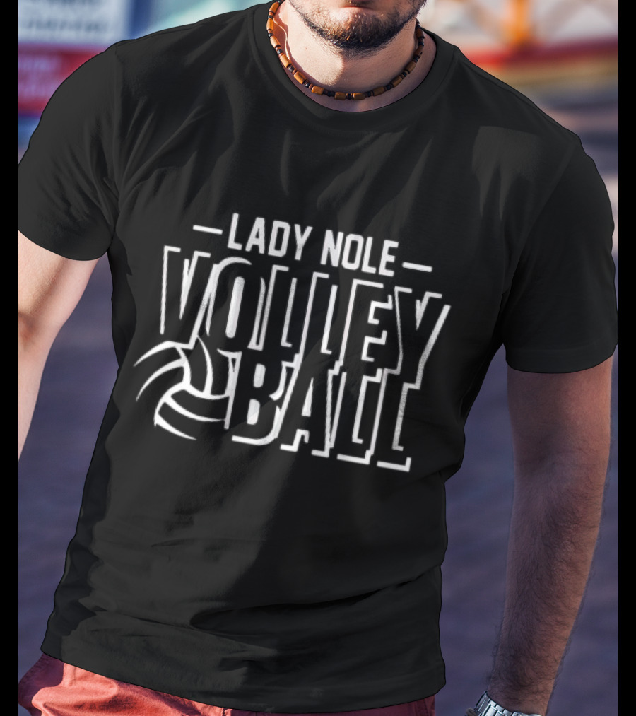 Lady Nole Volleyball Graphic Text With Volleyball T-Shirt