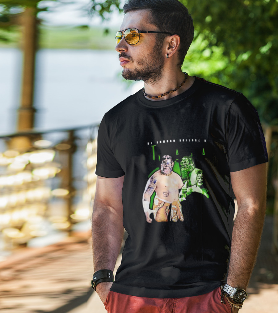 The Samoan Bulldozer Umaga Wrestler Graphic With Green Highlights T-Shirt