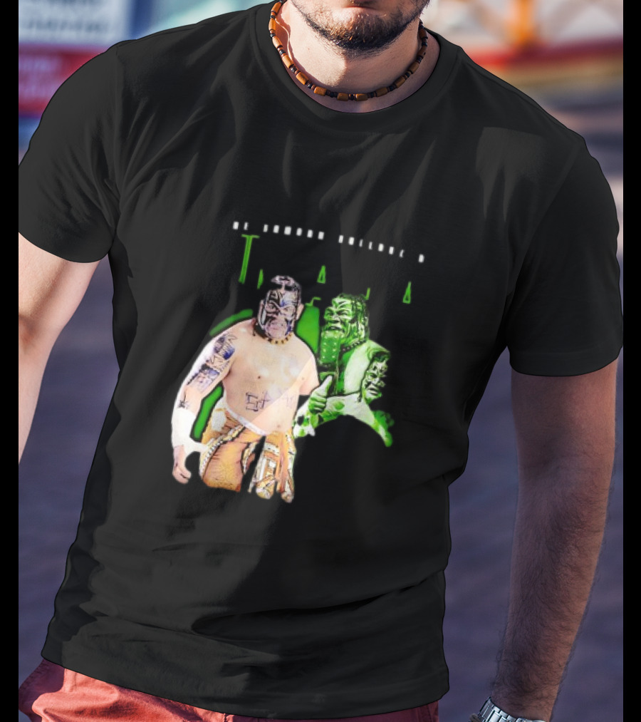 The Samoan Bulldozer Umaga Wrestler Graphic With Green Highlights T-Shirt