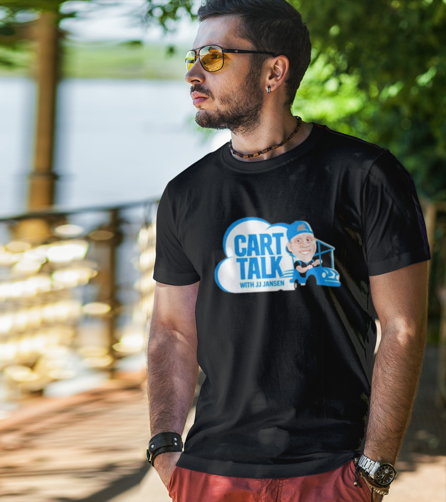 Carolina Panthers Cart Talk With JJ Jansen Blue Cart Cloud T-Shirt