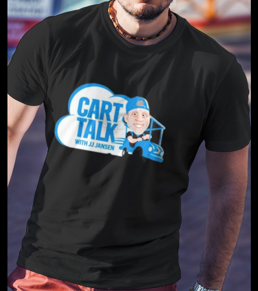 Carolina Panthers Cart Talk With JJ Jansen Blue Cart Cloud T-Shirt