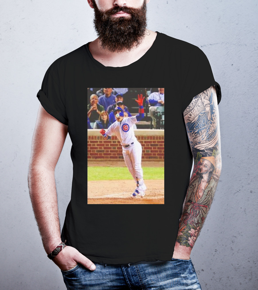 Javy Baez Chicago Cubs Blows A Bubble Hitting Second Home Run Baseball Action T-Shirt