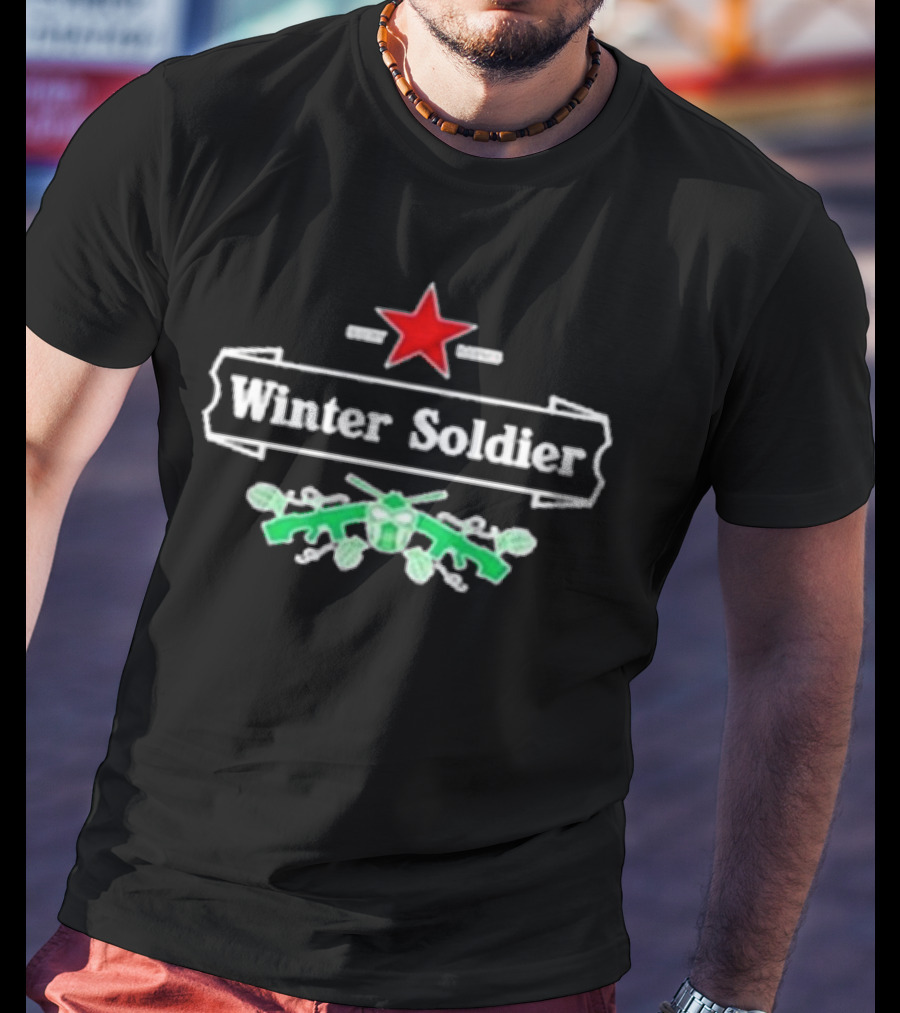 Winter Soldier Bucky Barnes Star Beer Emblem T-Shirt