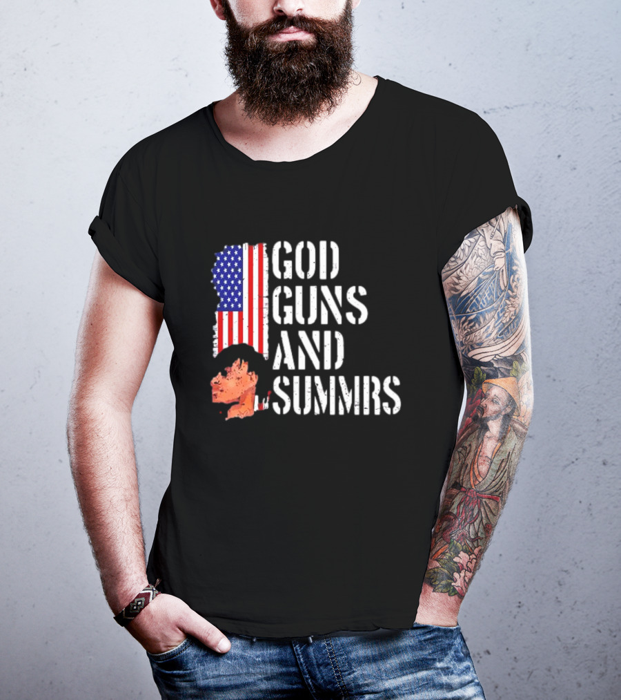 Kankan God Guns And Summrs American Flag Iconic T-Shirt