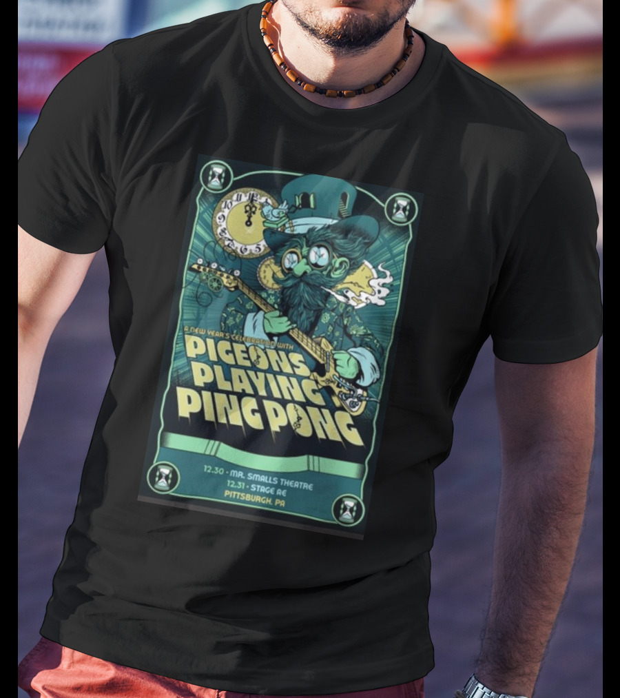 New Year's Celebration With Pigeons Playing Ping Pong Dec 30 Mr. Smalls Theatre Pittsburgh PA T-Shirt