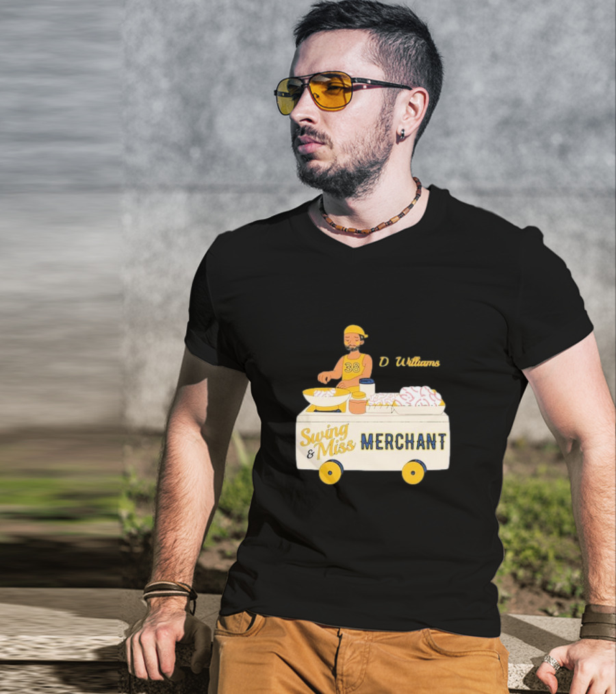 Devin Williams Swing And Miss Merchant Milwaukee Brewers Cartoon Baseball 38 T-Shirt