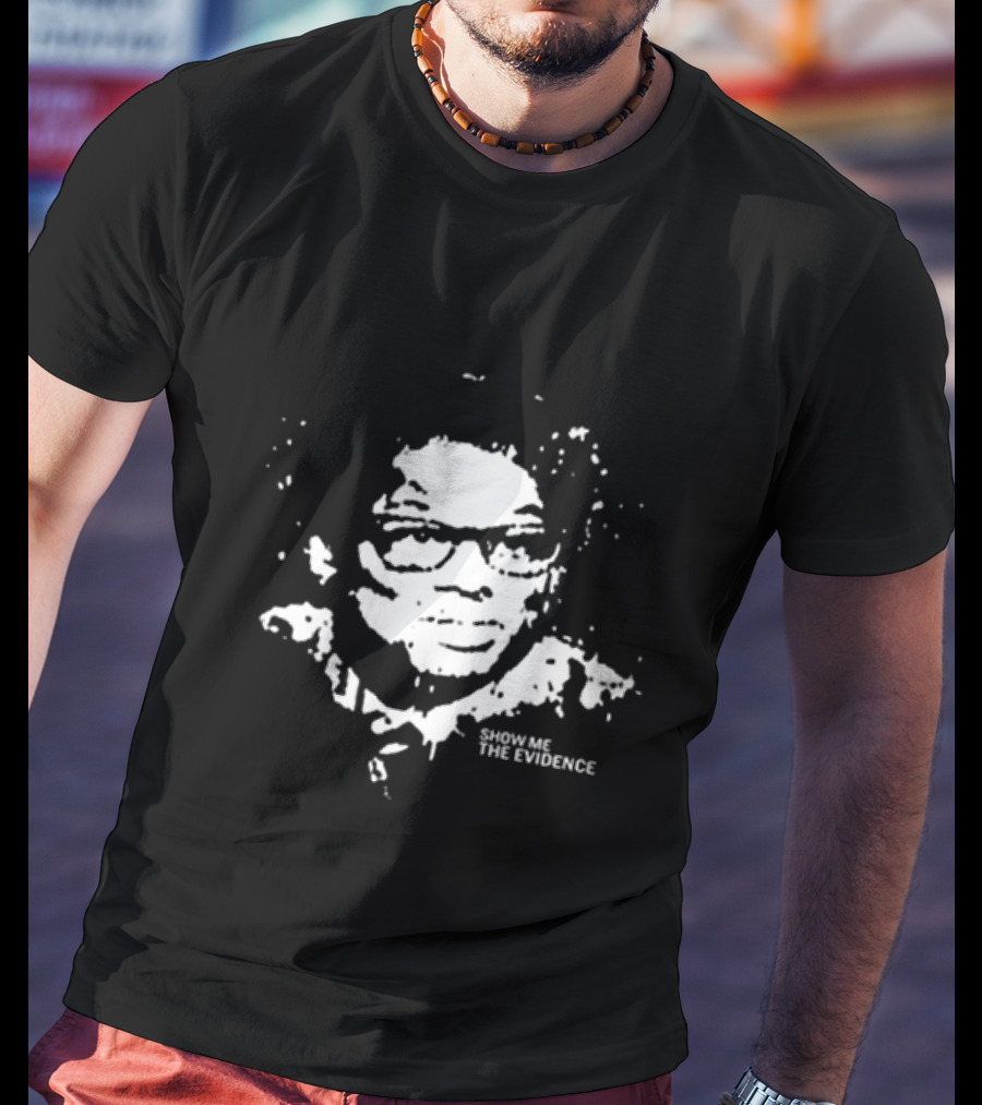 Thomas Sowell Show Me The Evidence Face Stencil T-Shirt