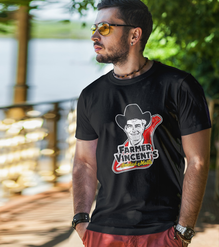 Farmer Vincent's Smoked Meats Vintage Cowboy T-Shirt