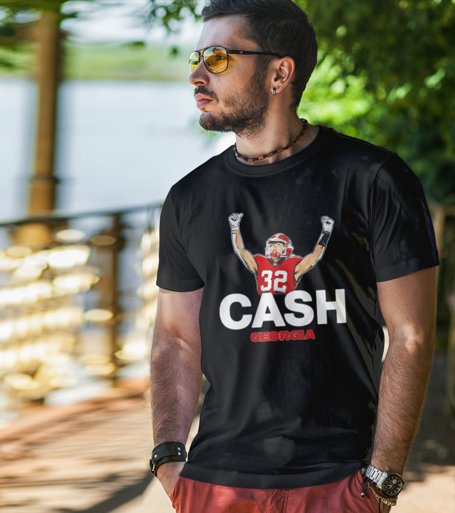 Georgia Bulldogs 32 Cash Georgia Victory Pose T-Shirt
