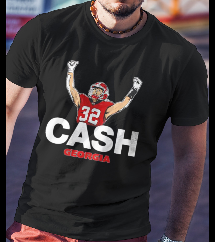 Georgia Bulldogs 32 Cash Georgia Victory Pose T-Shirt