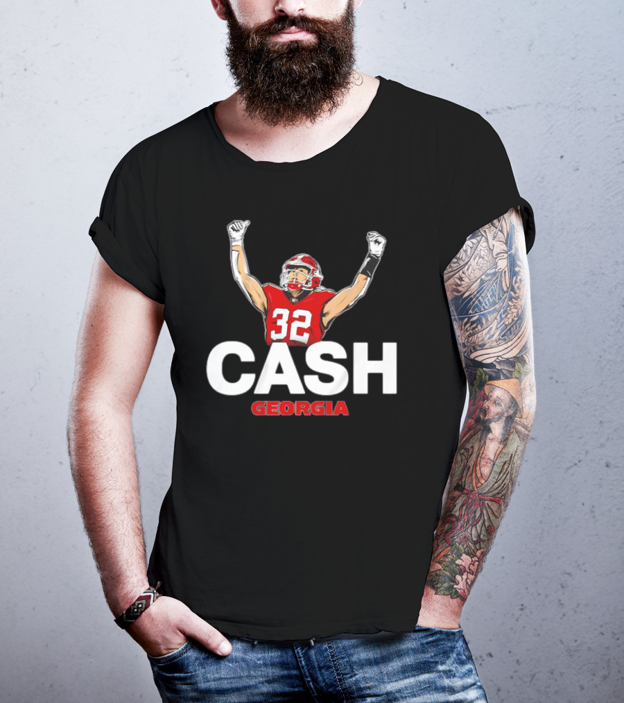 Georgia Bulldogs 32 Cash Georgia Victory Pose T-Shirt