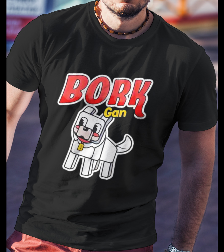 Bork Gang Dog Character With Collar T-Shirt