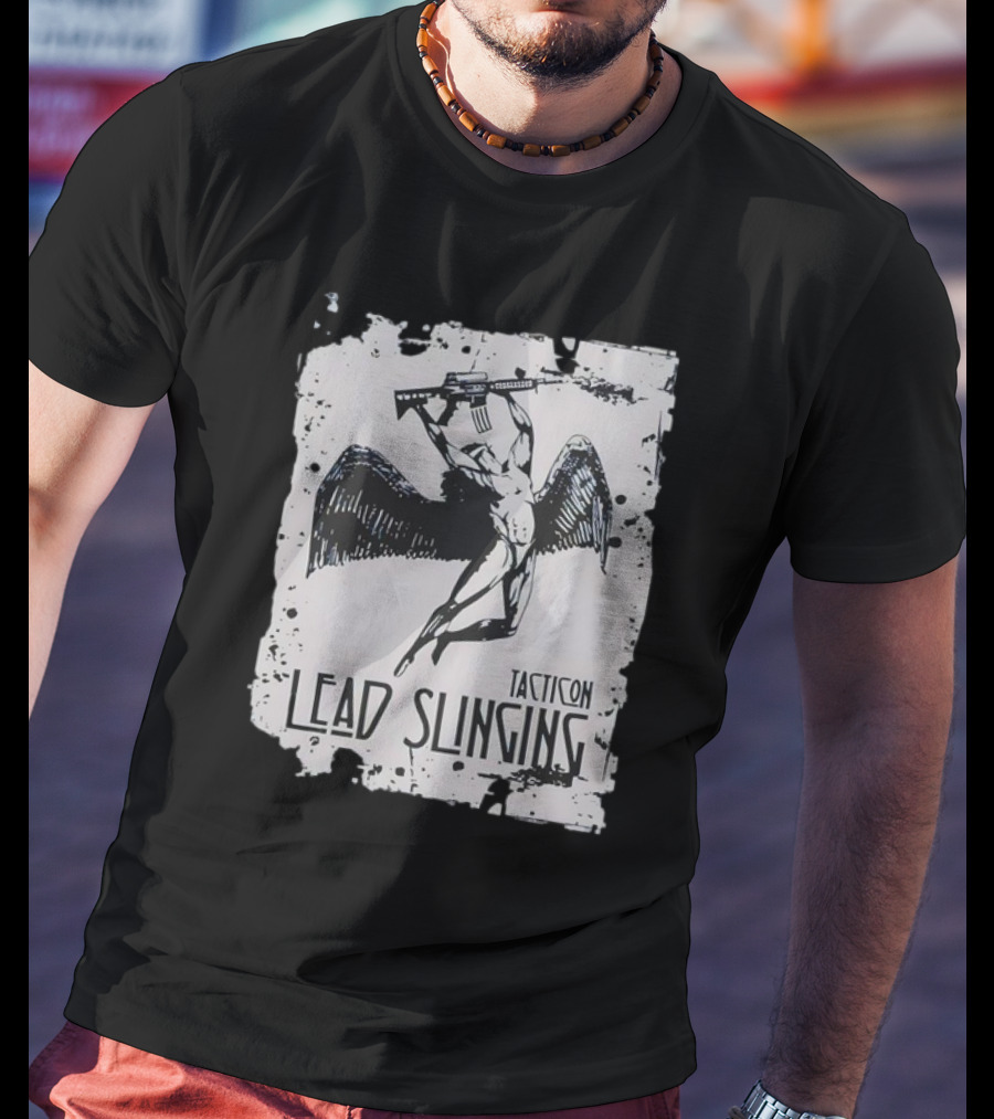 Tacticon Lead Slinging Angel With Rifle T-Shirt