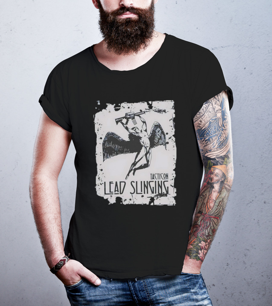 Tacticon Lead Slinging Angel With Rifle T-Shirt