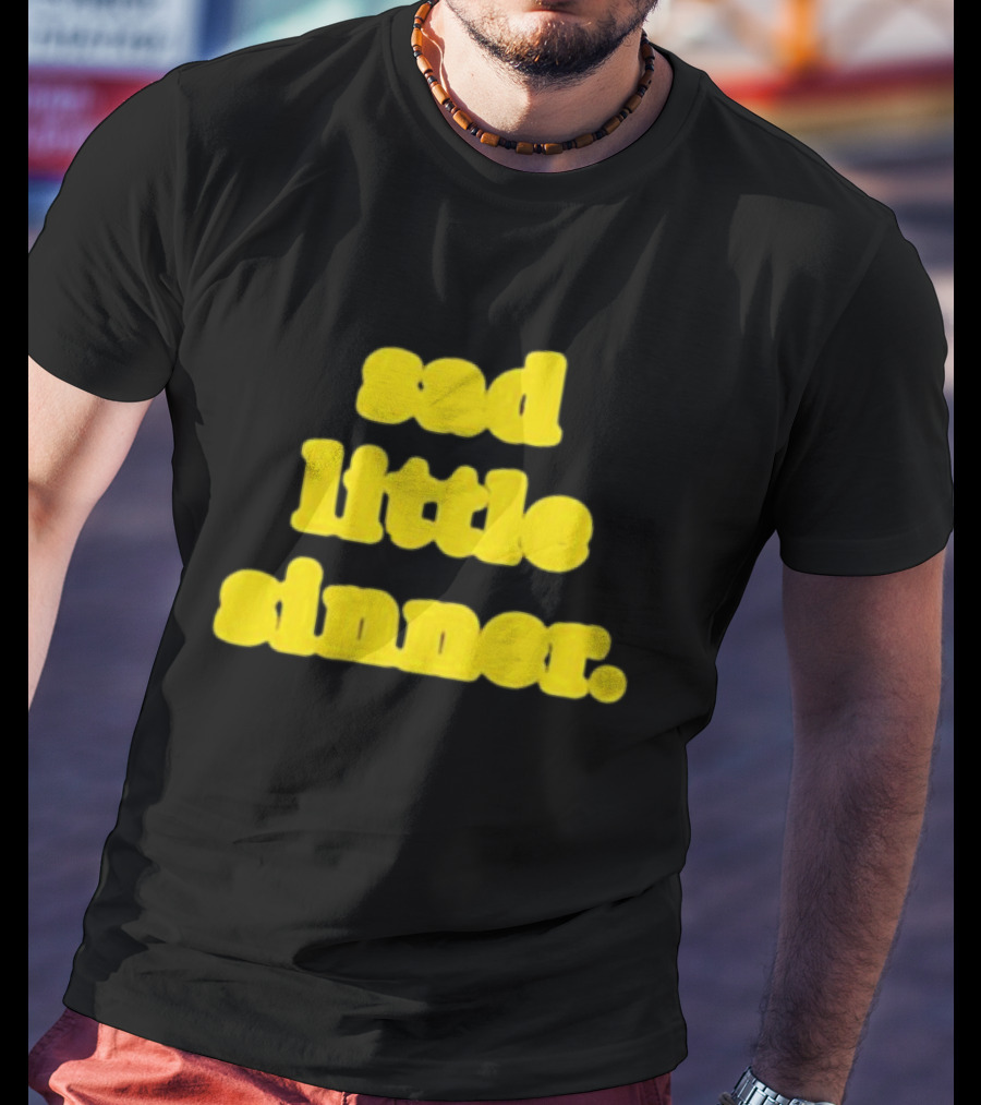 Sad Little Sinner Text Yellow Bold Font T-Shirt