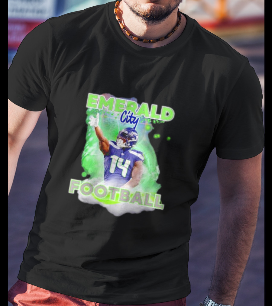Emerald City Football DK Metcalf Seattle Seahawks 14 T-Shirt