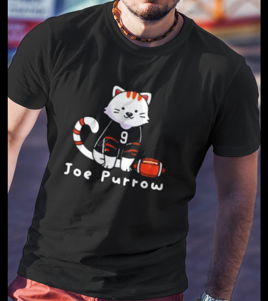 Cincinnati Bengals Cat Joe Purrow Football Player T-Shirt