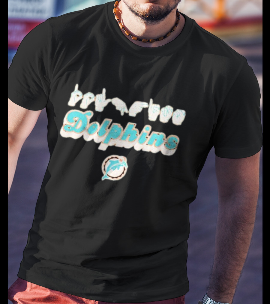 Miami Dolphins Love Hand Sign ASL T-Shirt