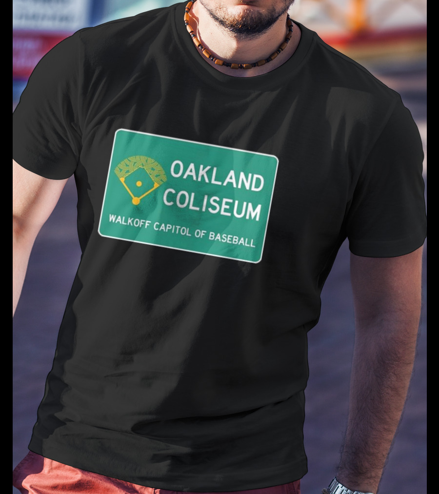 Oakland Coliseum Walkoff Capitol Of Baseball Iconic Sign T-Shirt
