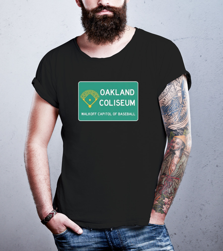 Oakland Coliseum Walkoff Capitol Of Baseball Iconic Sign T-Shirt
