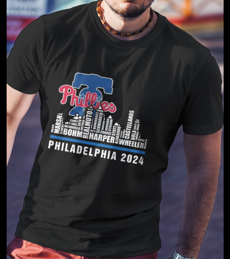 Philadelphia Phillies Player Lineup Skyline T-Shirt