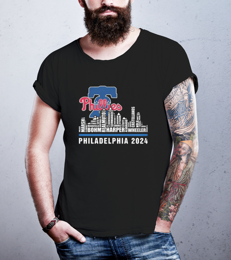 Philadelphia Phillies Player Lineup Skyline T-Shirt