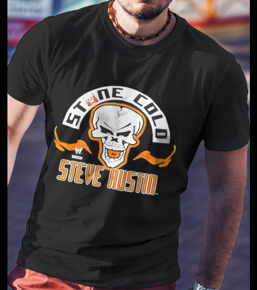Stone Cold Steve Austin WWE Skull Flame Vintage T-Shirt