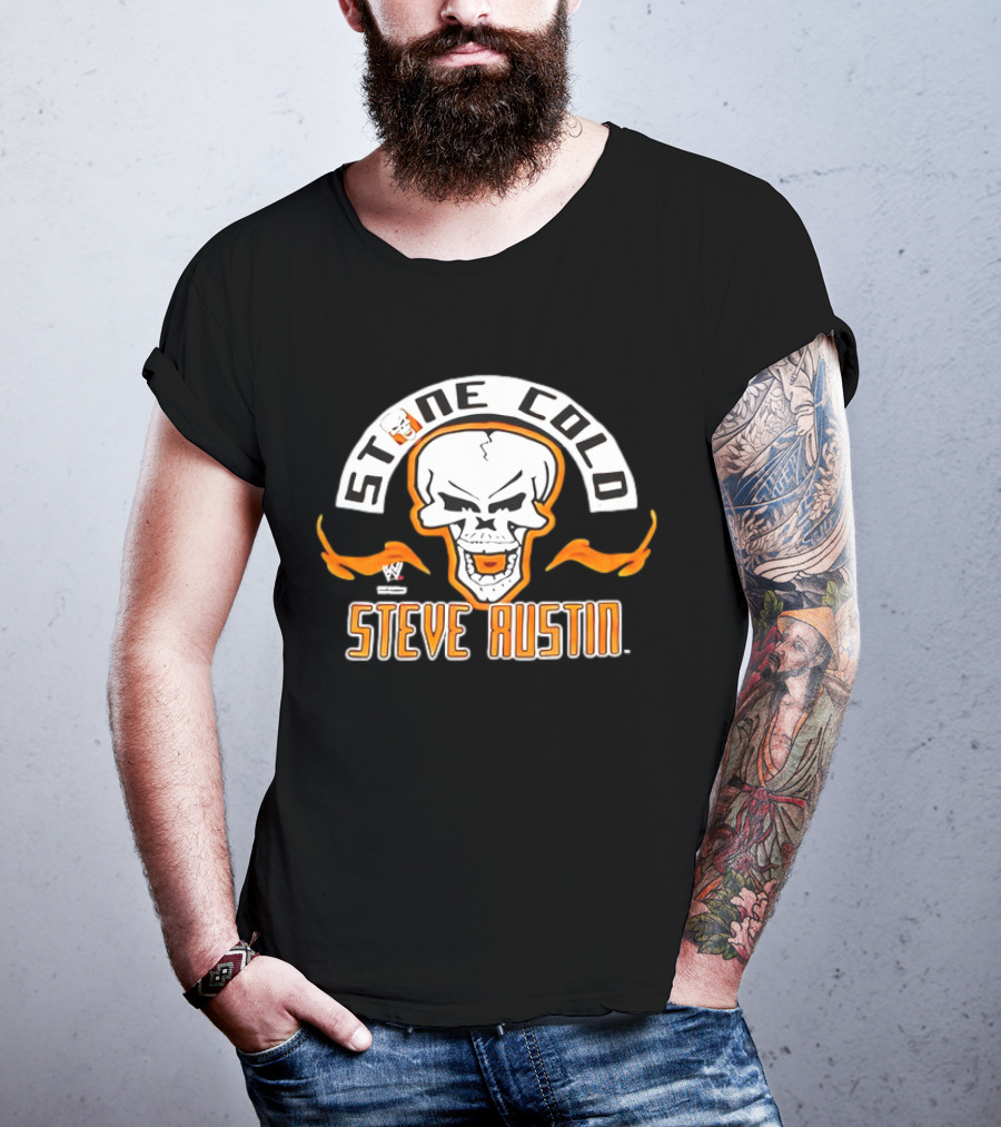Stone Cold Steve Austin WWE Skull Flame Vintage T-Shirt