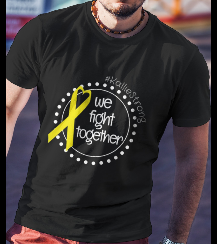 KallieStrong We Fight Together Yellow Ribbon Circle T-Shirt