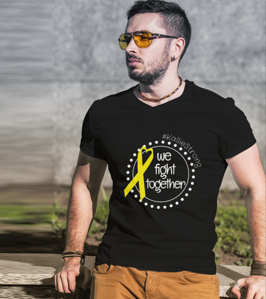 KallieStrong We Fight Together Yellow Ribbon Circle T-Shirt