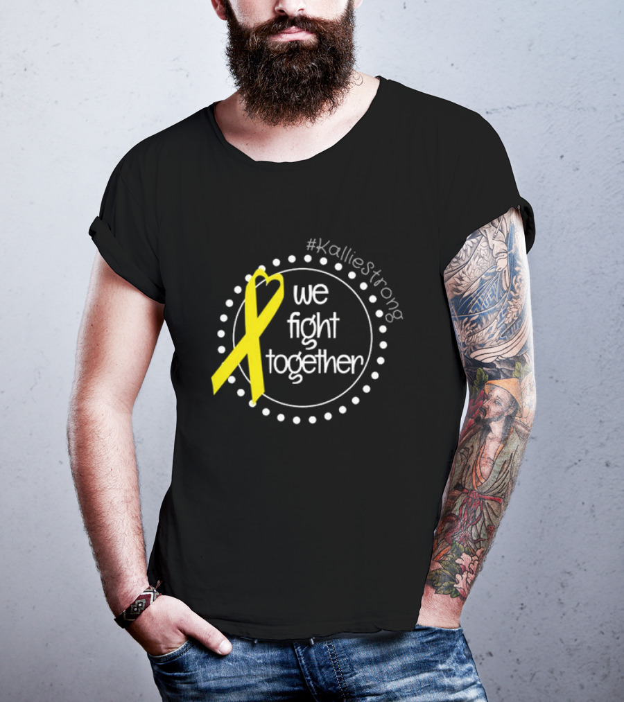 KallieStrong We Fight Together Yellow Ribbon Circle T-Shirt
