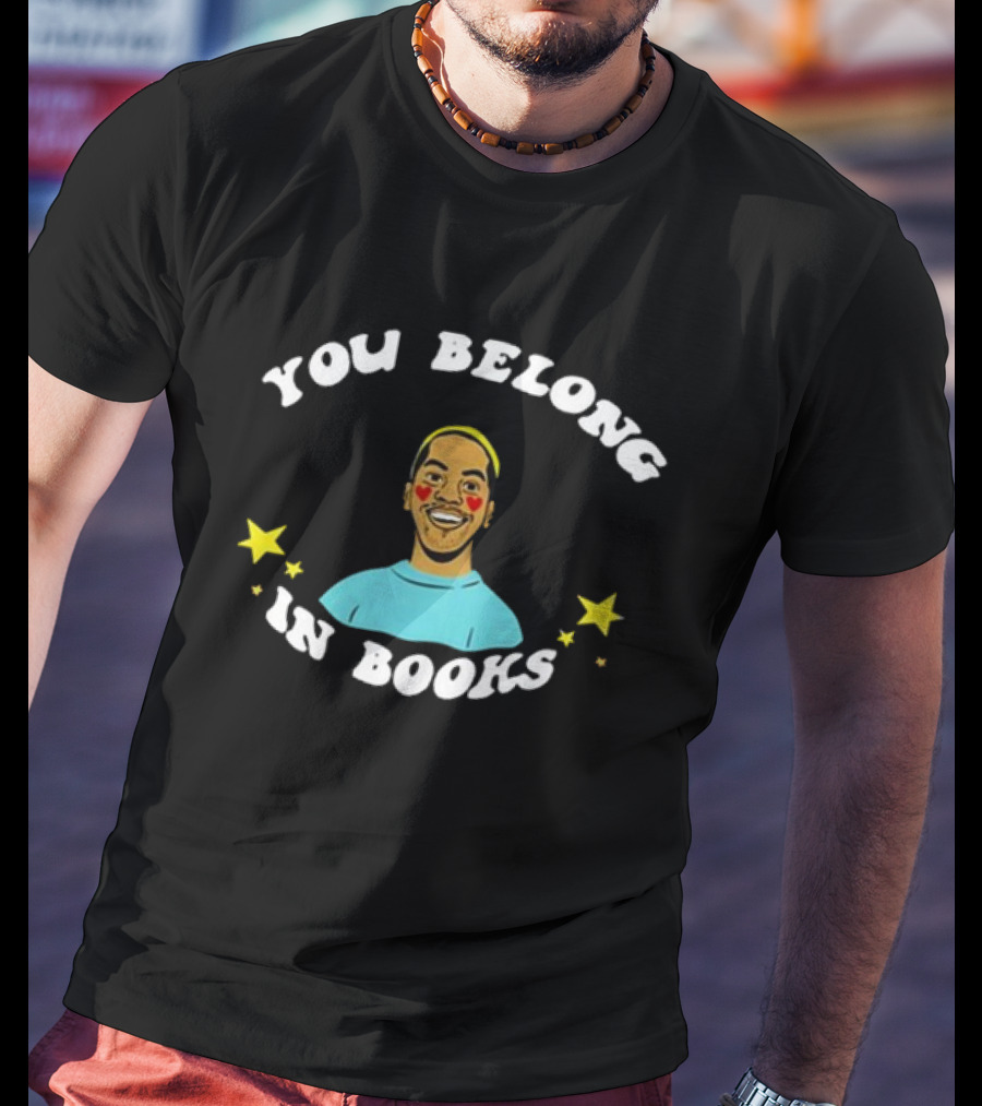You Belong In Books Mychal Threets Stars And Smiling Face T-Shirt