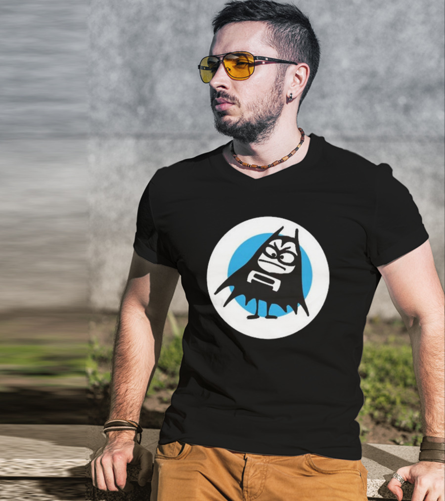 The Aquabats Lil Bat Classic Icon With Cartoon Bat And Mask In Circle T-Shirt