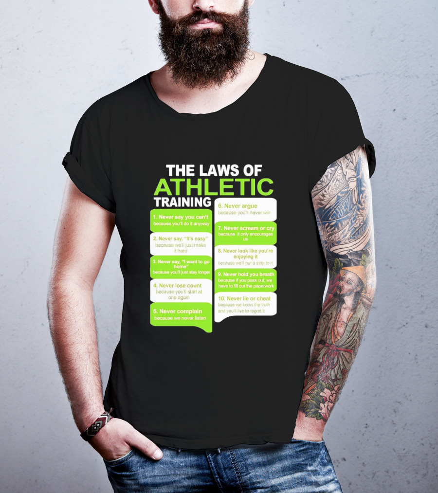 The Laws Of Athletic Training Never Say Never Only Encourages It T-Shirt