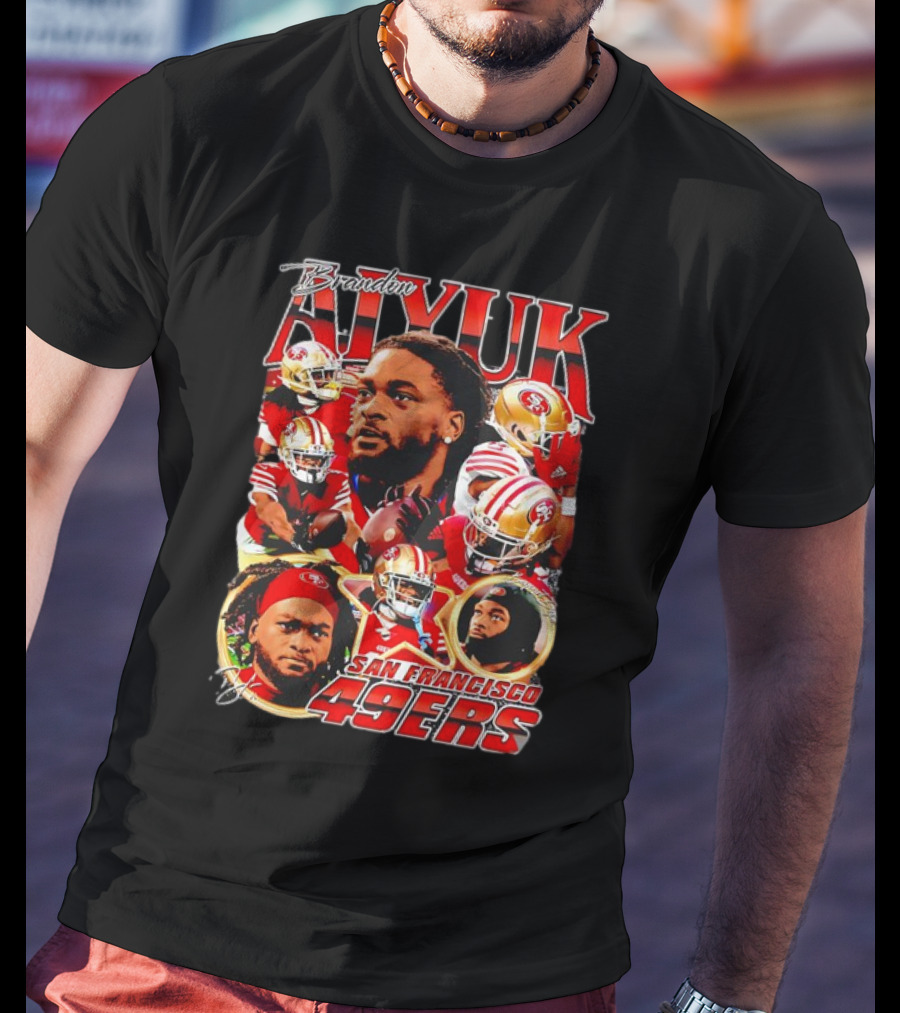 Brandon Aiyuk San Francisco 49ers NFL Football Player Collage T-Shirt